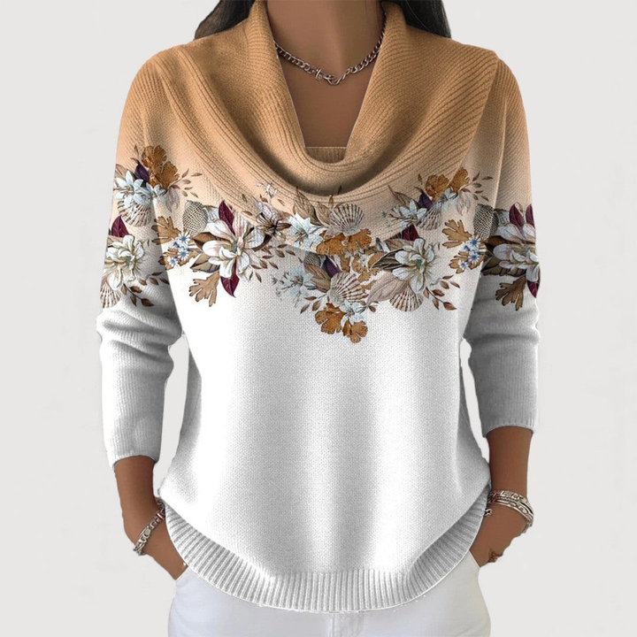Lineea - Jersey Con Cuello Vuelto y Estampado Floral