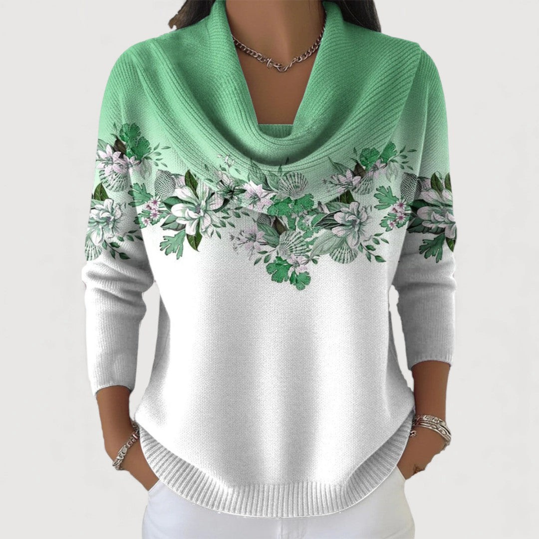 Lineea - Jersey Con Cuello Vuelto y Estampado Floral