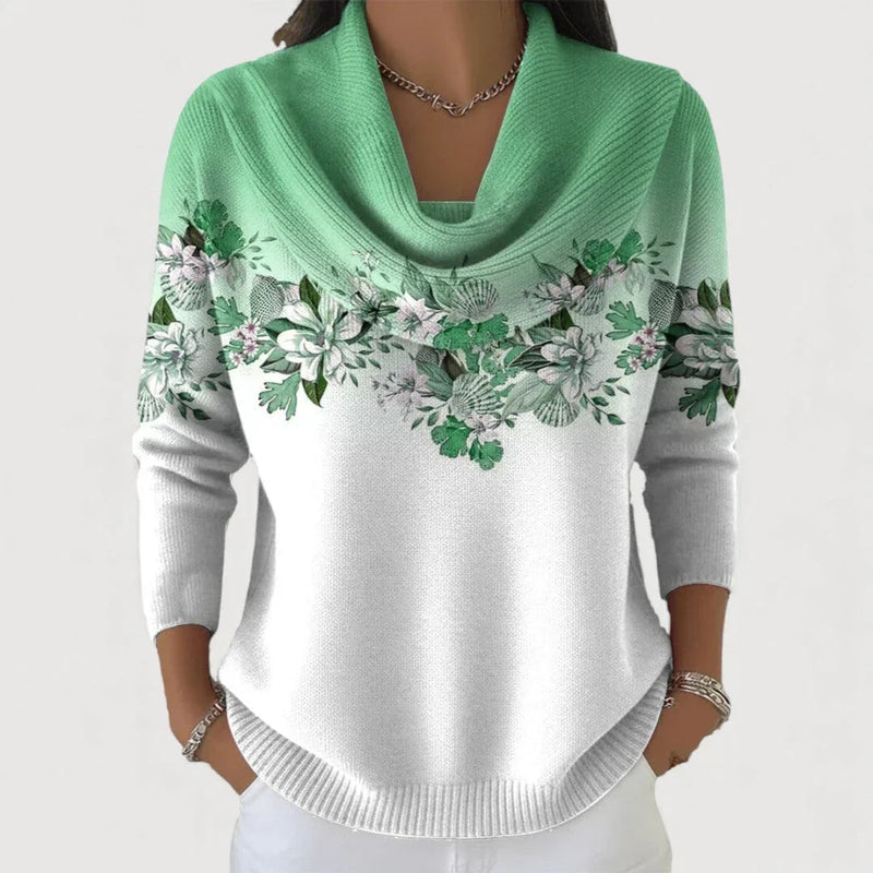 Sabatina - Jersey Floral Con Cuello Blando