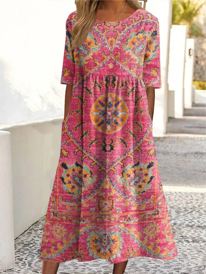 Medeina - Vestido Elegante Con Estampado