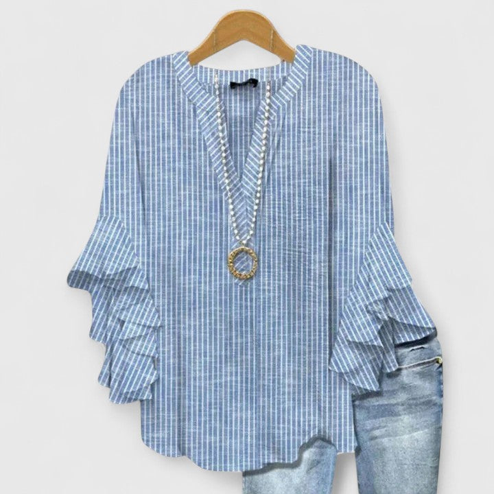 Juria - Blusa Con Estampado Floral y Mangas Con Volantes