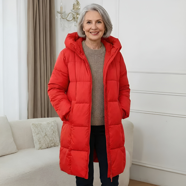 Eponina - Chaqueta Larga Acolchada Con Capucha