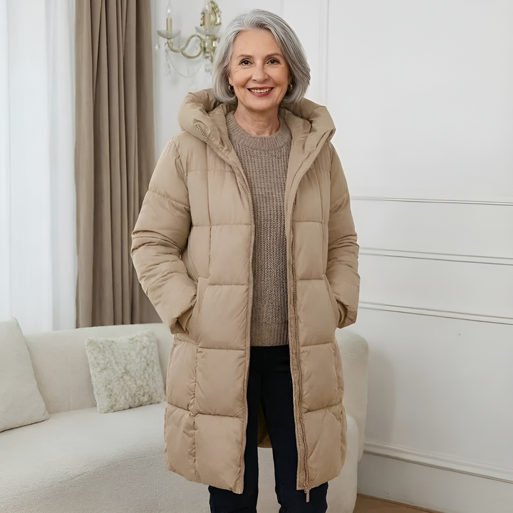 Eponina - Chaqueta Larga Acolchada Con Capucha