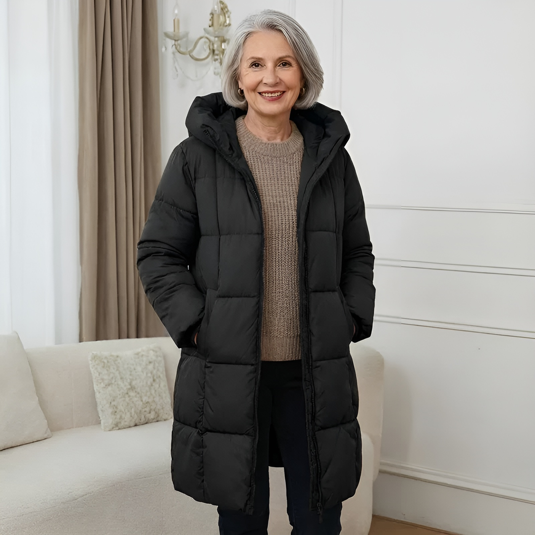 Eponina - Chaqueta Larga Acolchada Con Capucha