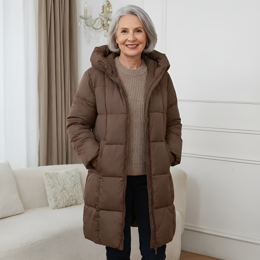 Eponina - Chaqueta Larga Acolchada Con Capucha