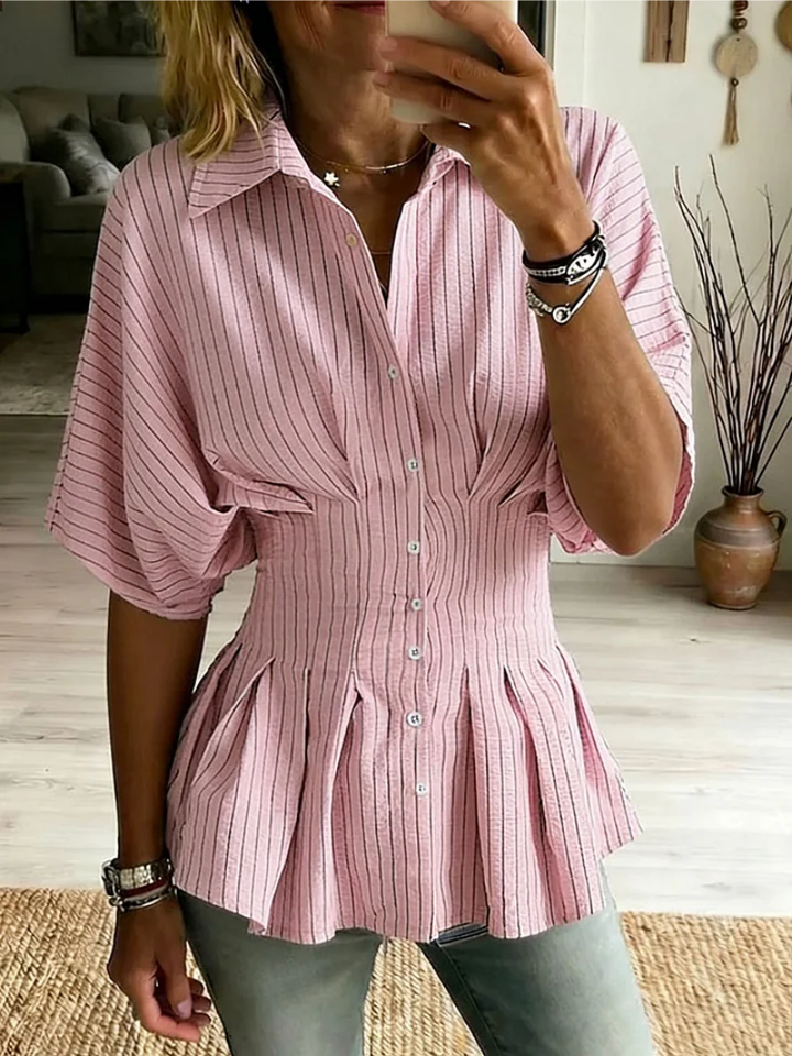 Sudeeksha - Blusa de Manga Corta Con Botones