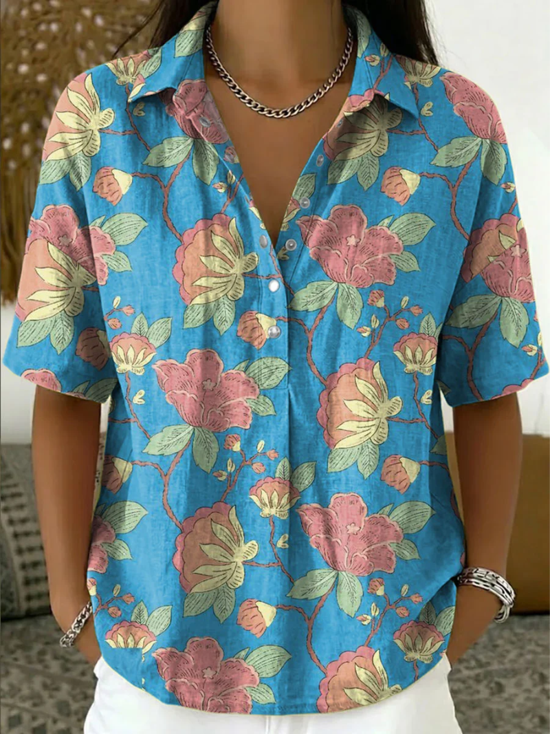 Lynaa - Blusa Elegante Con Estampado Floral
