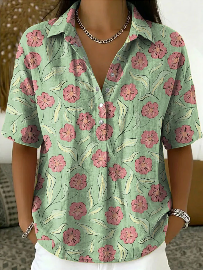 Brandie - Blusa con Cierre de Botones