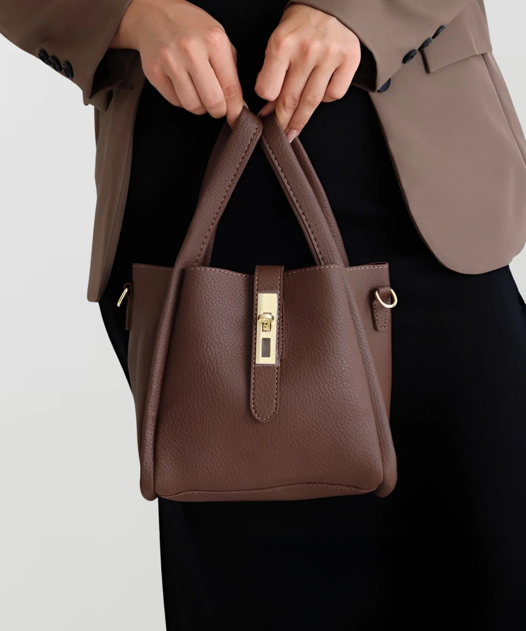 Kenia - Bolso de Hombro de Cuero con Bolsillo Interior
