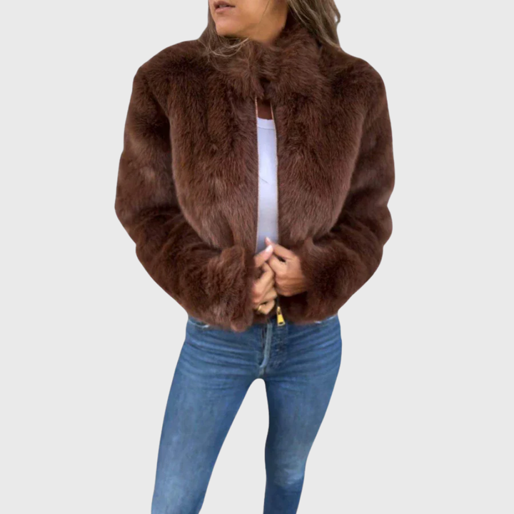 Jintana - Chaqueta Con Cremallera De Piel Sintética