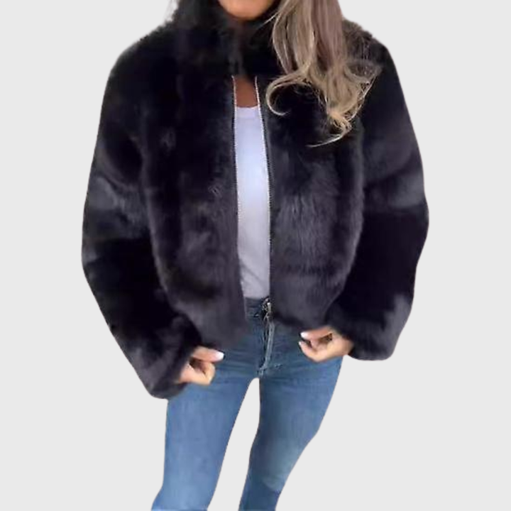 Jintana - Chaqueta Con Cremallera De Piel Sintética