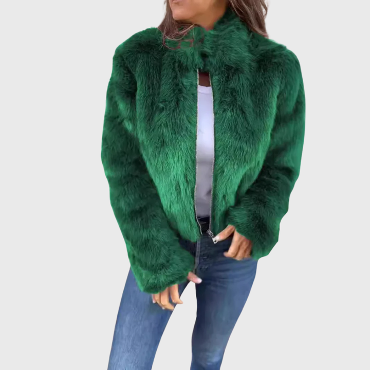 Jintana - Chaqueta Con Cremallera De Piel Sintética