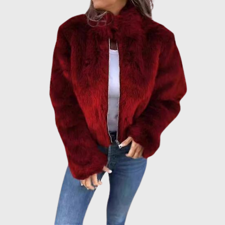 Jintana - Chaqueta Con Cremallera De Piel Sintética