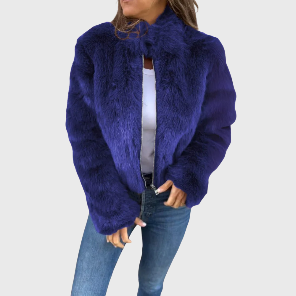 Jintana - Chaqueta Con Cremallera De Piel Sintética