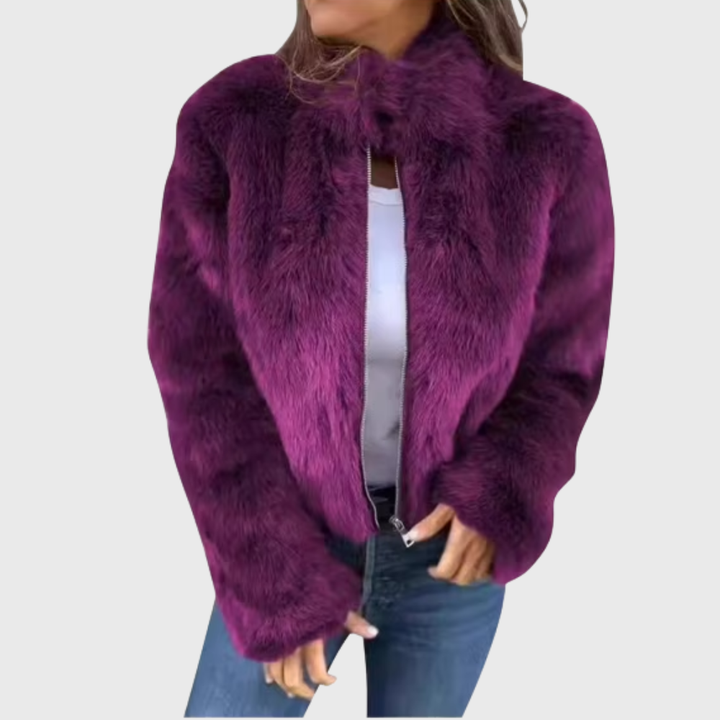 Jintana - Chaqueta Con Cremallera De Piel Sintética
