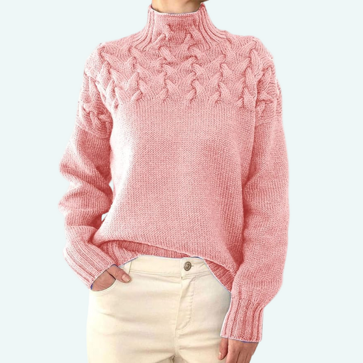Farrah - Elegante Jersey De Cuello Alto De Punto