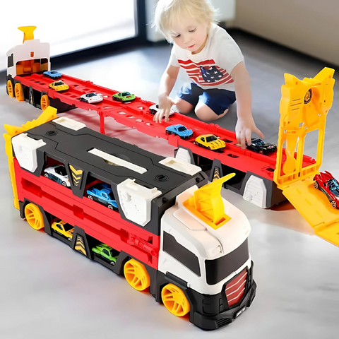 MechTrack - Camión Transformador Versátil con Pista de Carreras