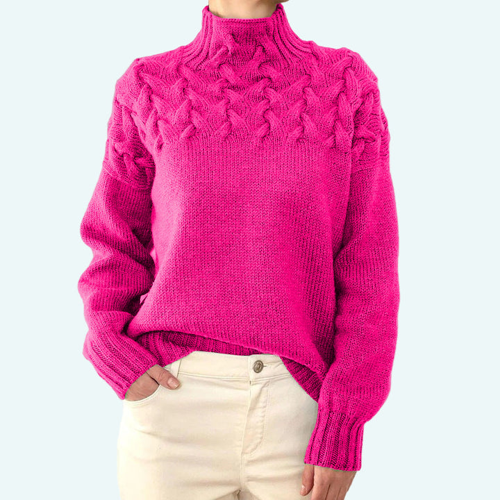 Farrah - Elegante Jersey De Cuello Alto De Punto
