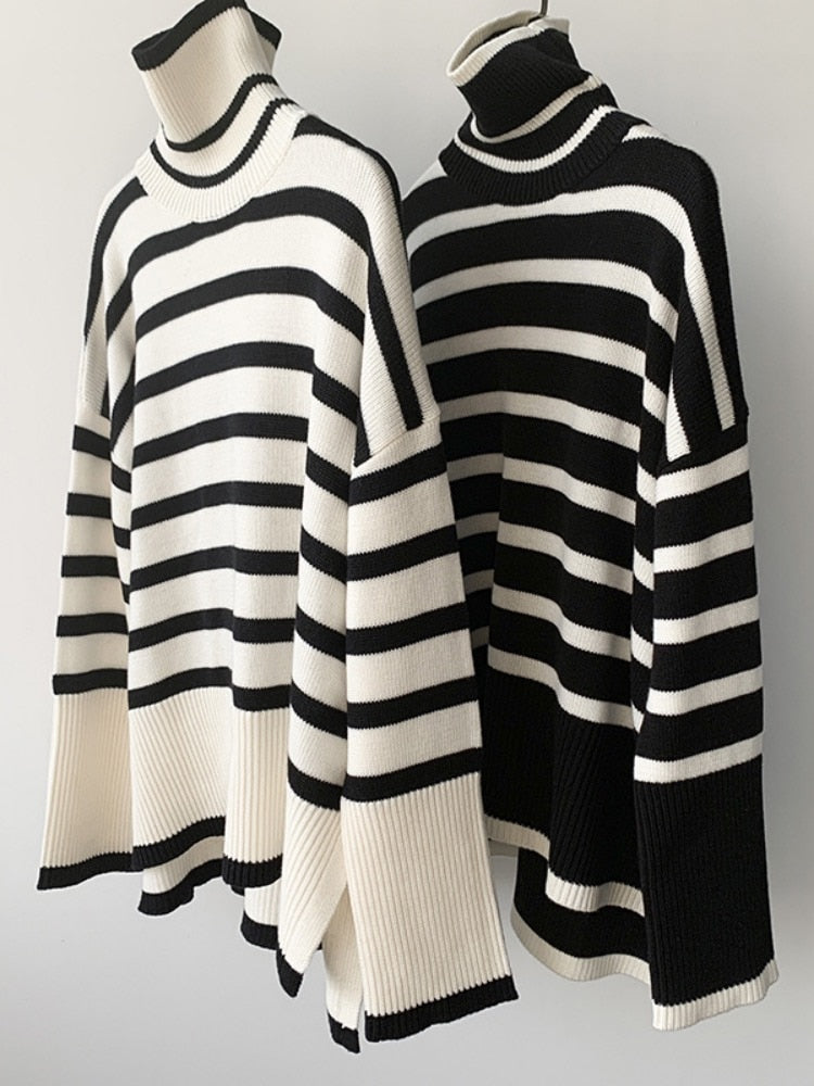 Kynesia - Jersey De Cuello Alto Oversize a Rayas
