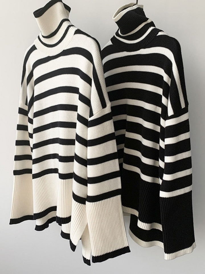 Kynesia - Jersey De Cuello Alto Oversize a Rayas