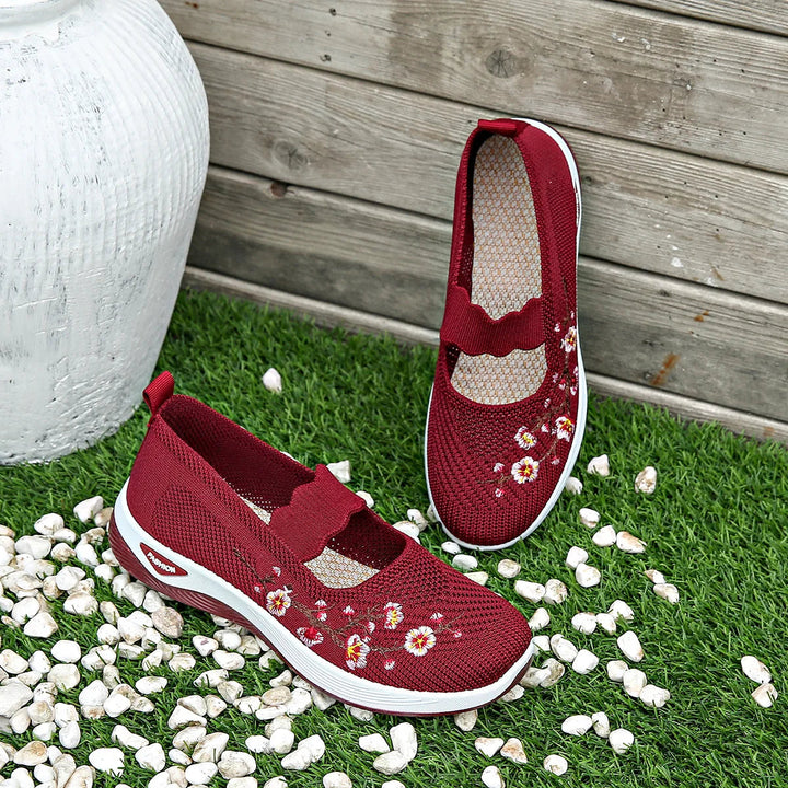 Fajon - Cómodas Zapatillas Deportivas Con Bordados Florales
