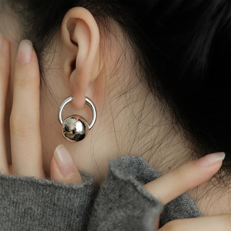 Maija - Pendientes Minimalistas De Aro Plateados