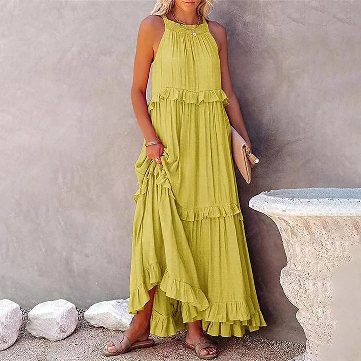 Munalisa - Vestido Largo Con Volantes