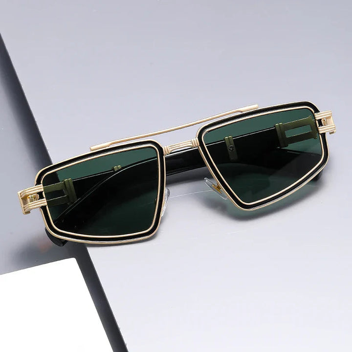 Jerold - Gafas de sol con Montura Metálica Estrecha y Geométrica