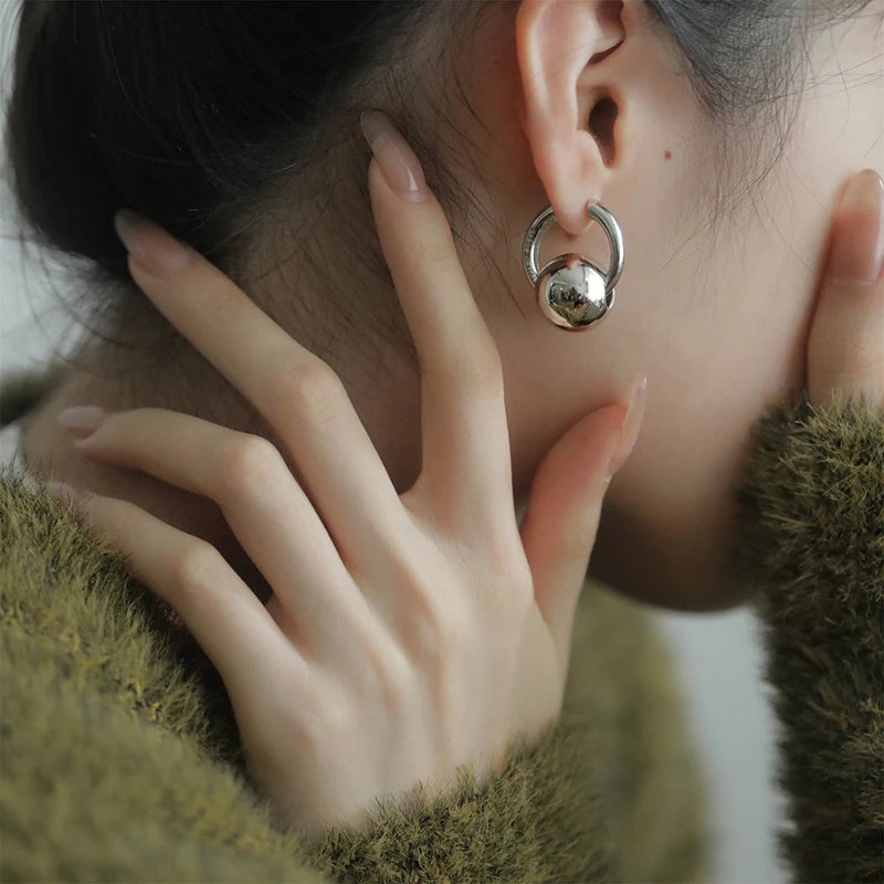 Maija - Pendientes Minimalistas De Aro Plateados
