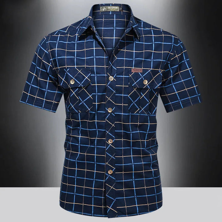 Steinar - Camisa Elegante De Manga Corta A Cuadros