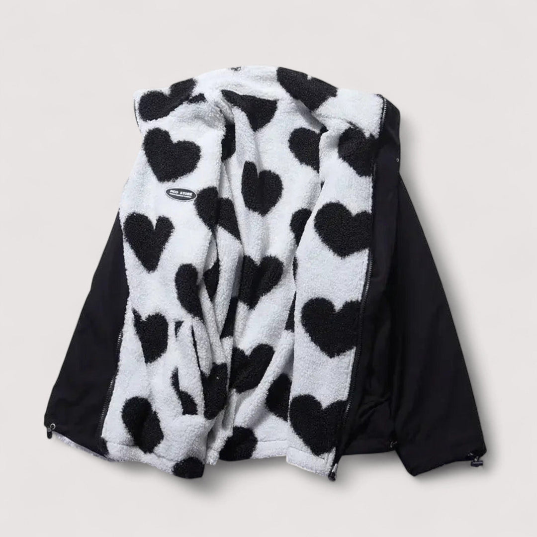 Gerina - Chaqueta Reversible Con Estampado De Corazones