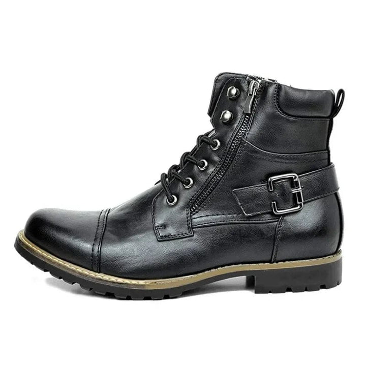 Carwin - Botas Con Cordones de Piel a La Moda