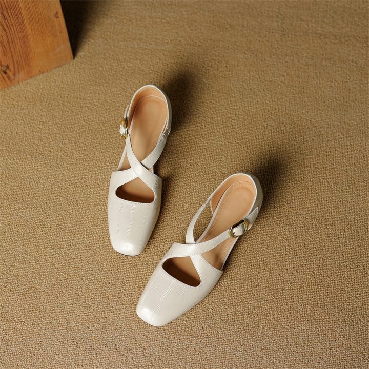 Malena - Zapatos De Cuero Con Tiras Cruzadas