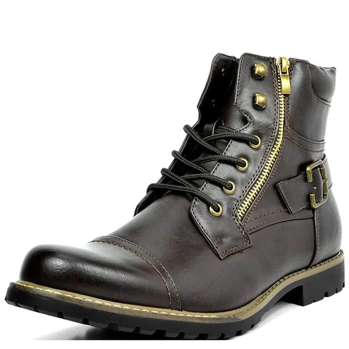 Carwin - Botas Con Cordones de Piel a La Moda
