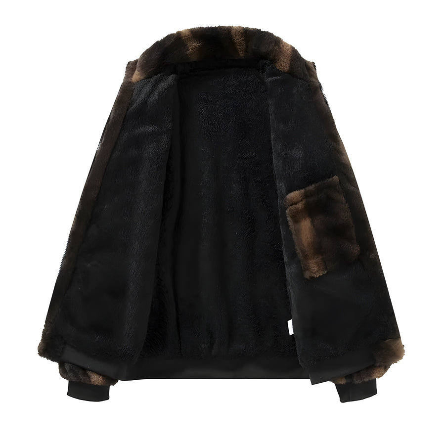Nevin - Cazadora Bomber Retro de Piel Sintética
