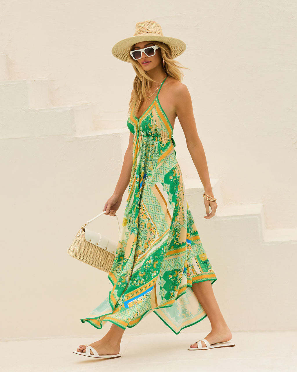 Delfina - Vestido Largo Bohemio de Verano con Cuello en V