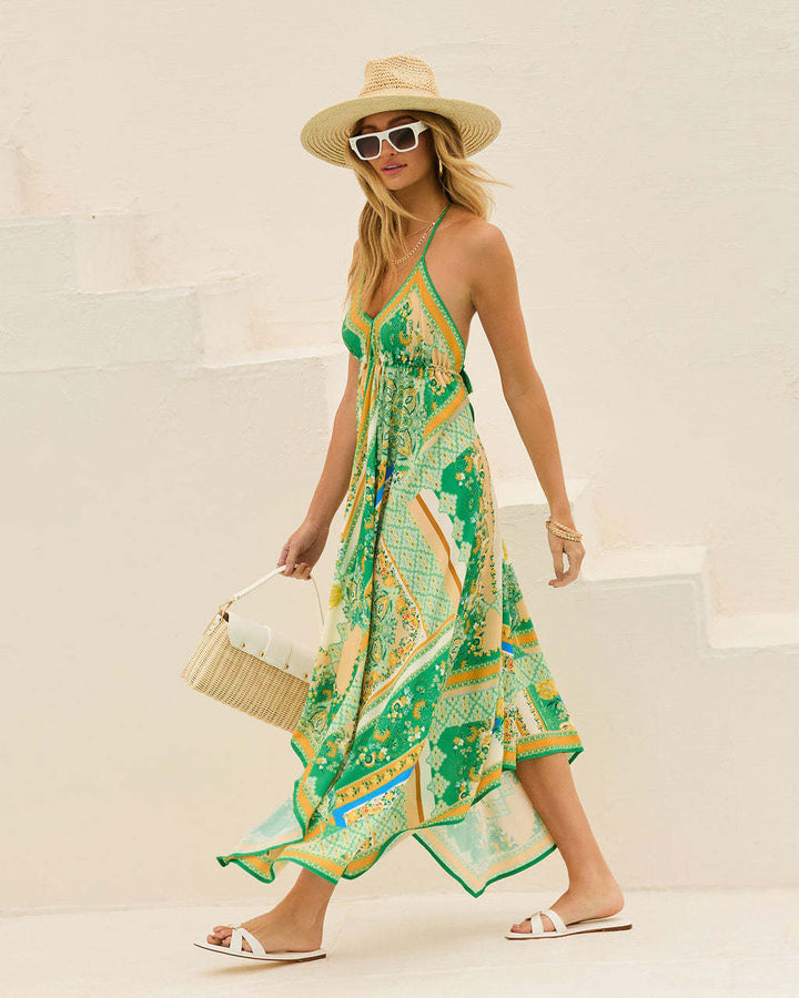 Delfina - Vestido Largo Bohemio de Verano con Cuello en V