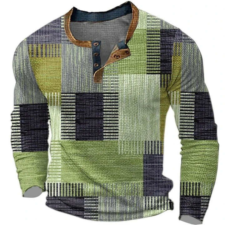 Ignazio - Camiseta Henley Con Diseño De Bloques De Color y Patchwork