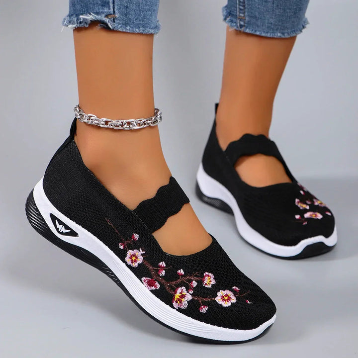 Fajon - Cómodas Zapatillas Deportivas Con Bordados Florales
