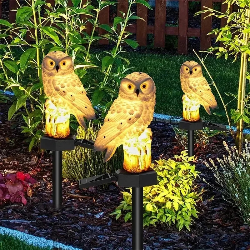 SolarOwl - Lámpara de jardín con Forma de Búho que Funciona con Energía Solar