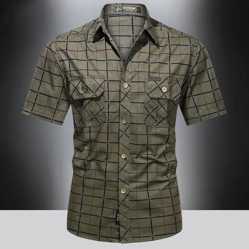 Steinar - Camisa Elegante De Manga Corta A Cuadros