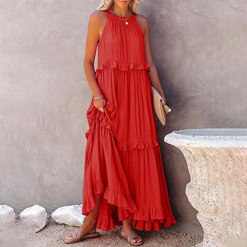 Munalisa - Vestido Largo Con Volantes
