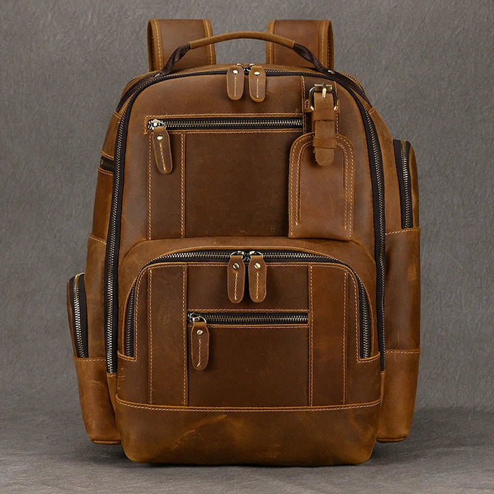 SummitCarry - Mochila De Viaje Vintage De Piel De Vacuno