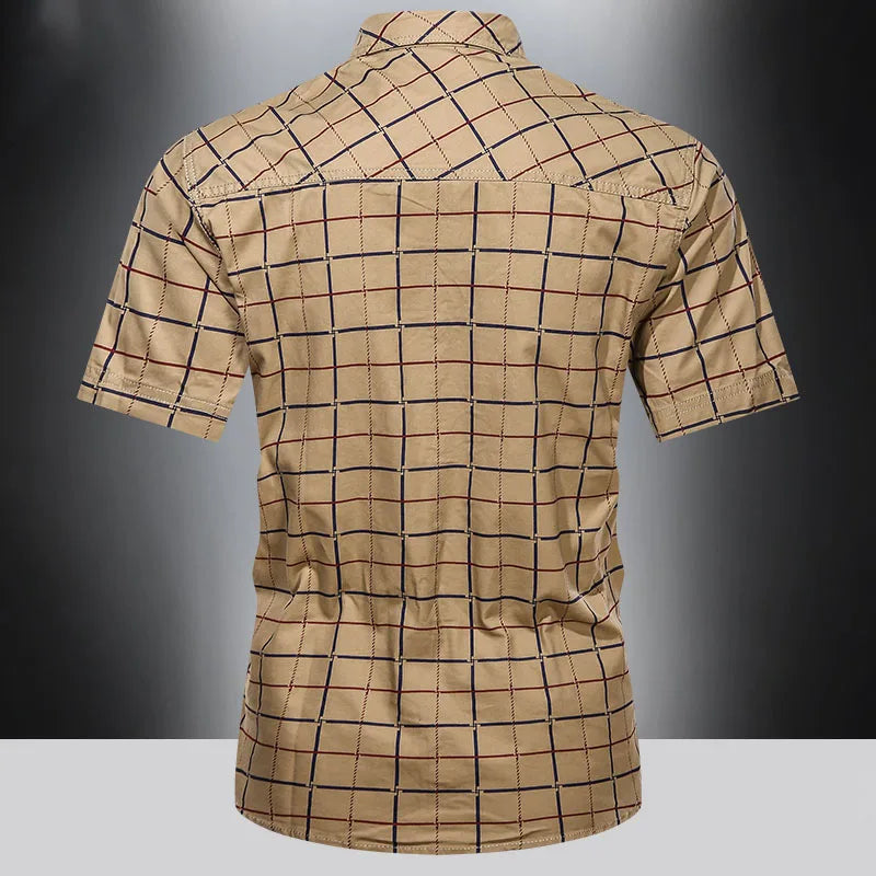 Steinar - Camisa Elegante De Manga Corta A Cuadros