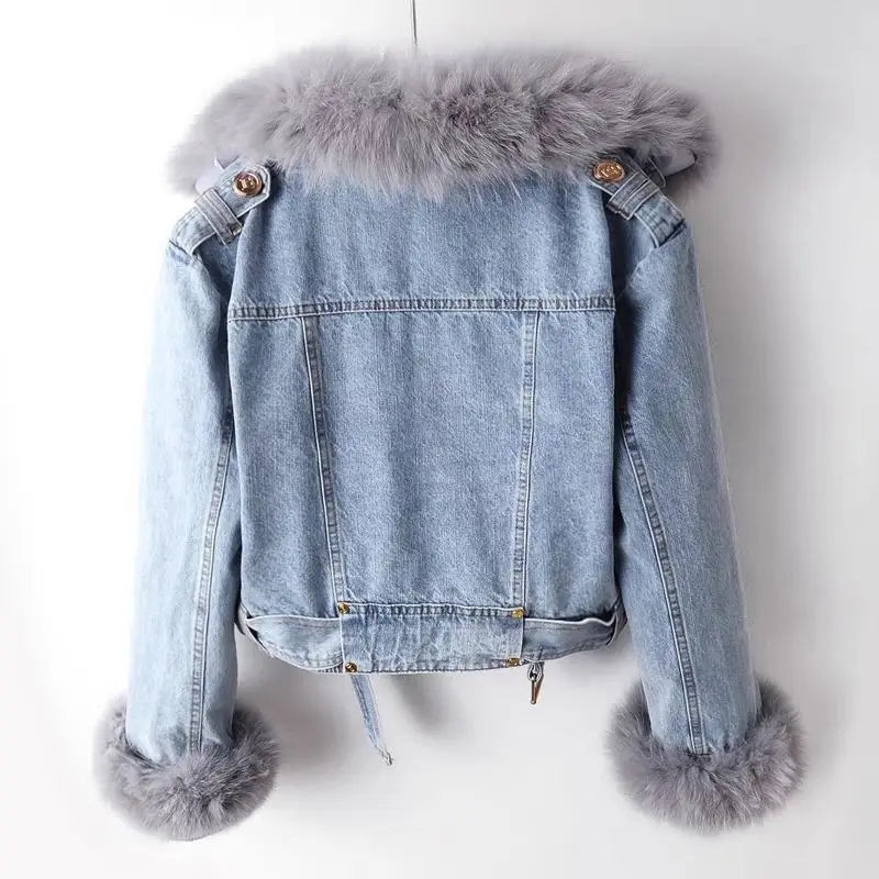 Hilde - Chaqueta Vaquera Ajustada Con Forro De Piel
