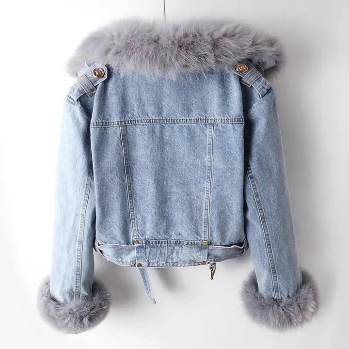 Hilde - Chaqueta Vaquera Ajustada Con Forro De Piel