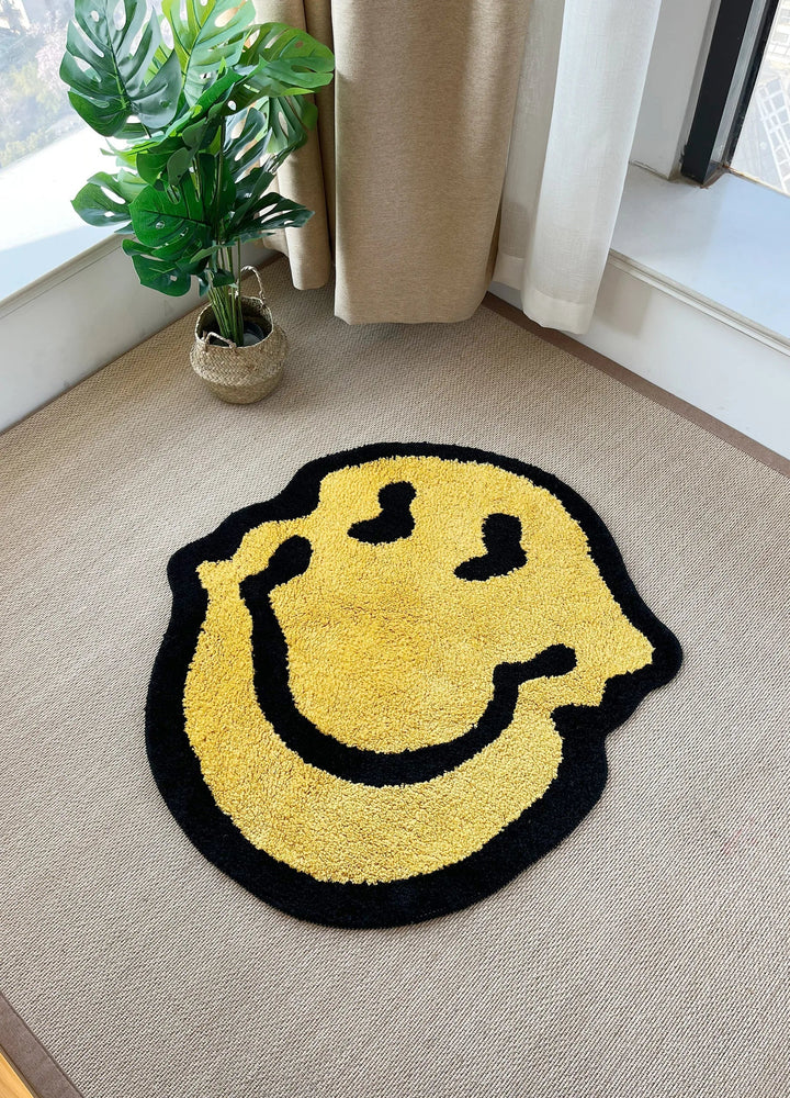 Smiloop - Alfombra Con Sonrisa Retorcida Para La Decoración Del Hogar
