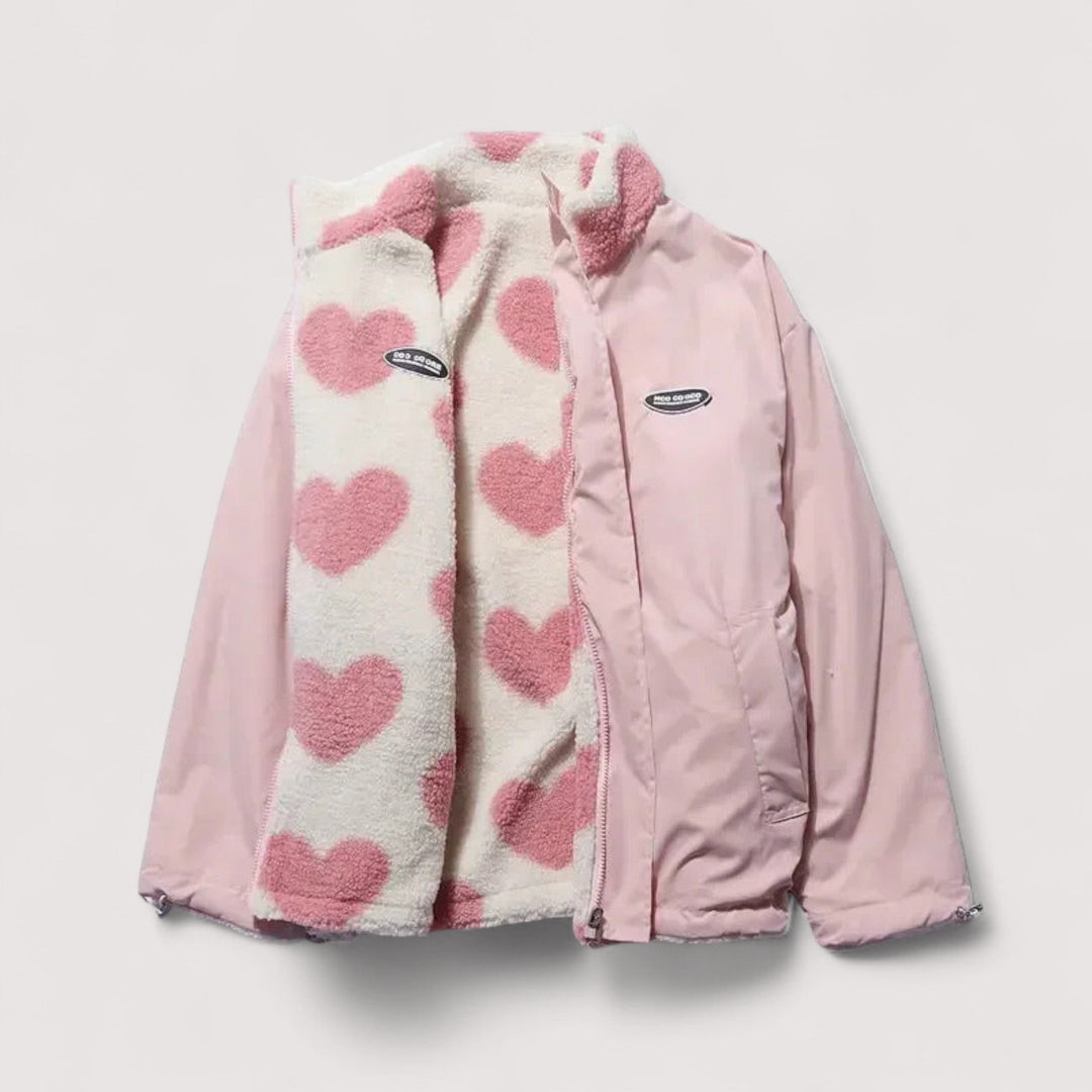 Gerina - Chaqueta Reversible Con Estampado De Corazones