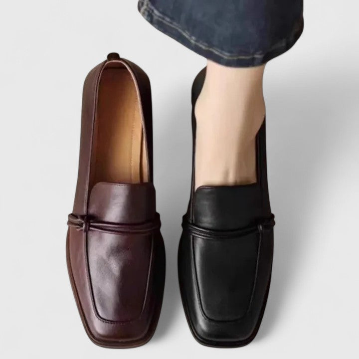 Esmer - Mocasines Con Puntera Cuadrada y Tacón Grueso