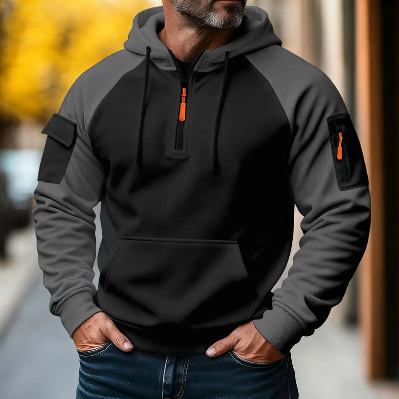 Nachman - Sudadera Con Capucha Manga Larga y Media Cremallera